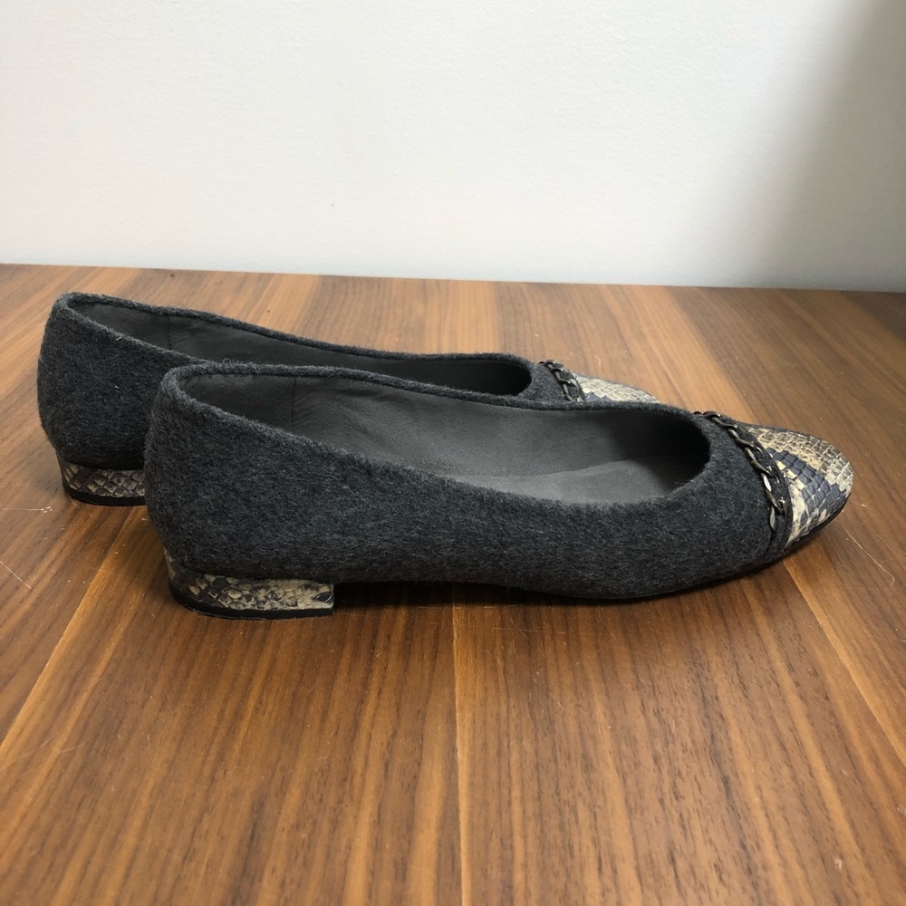 Stuart Weitzman - Snake Skin Cap Toe Flat - image 3